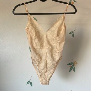 Vintage Gaviota Nude Lacy Bodysuit